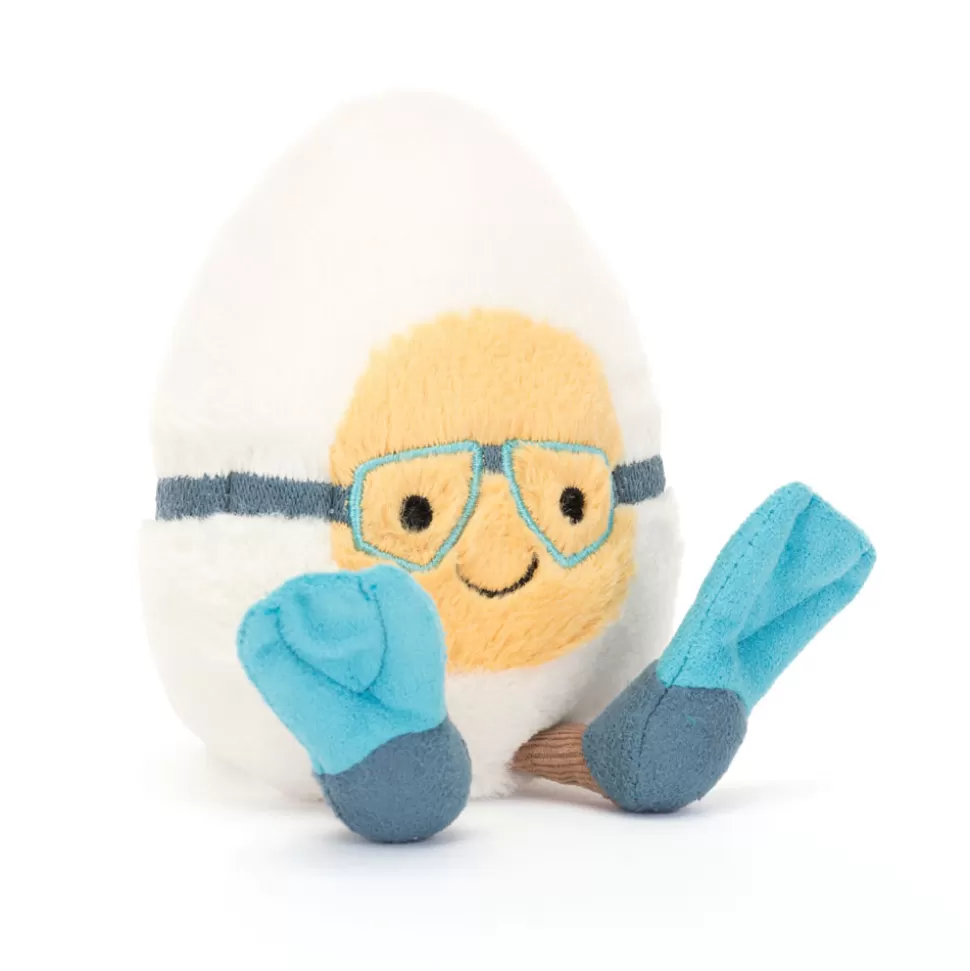 Jellycat Doudou Œuf Poché Plongeur - Peluche Sensorielle pour Enfants
