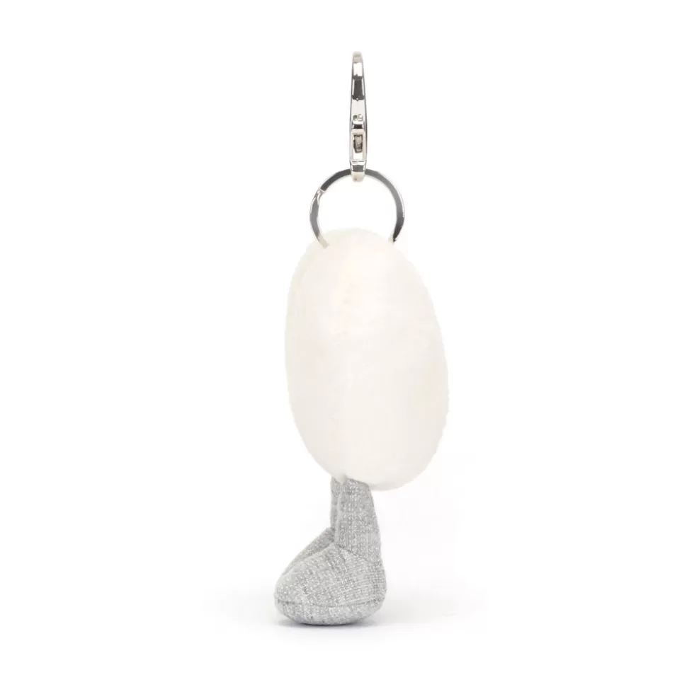 Porte-clés tendresse Jellycat - Cœur crème en peluche pour sac à main