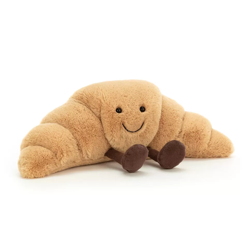 Doudou Croissant Amusant Jellycat - Viennoiserie en Peluche Douce et Mignonne pour Câlins Gourmands
