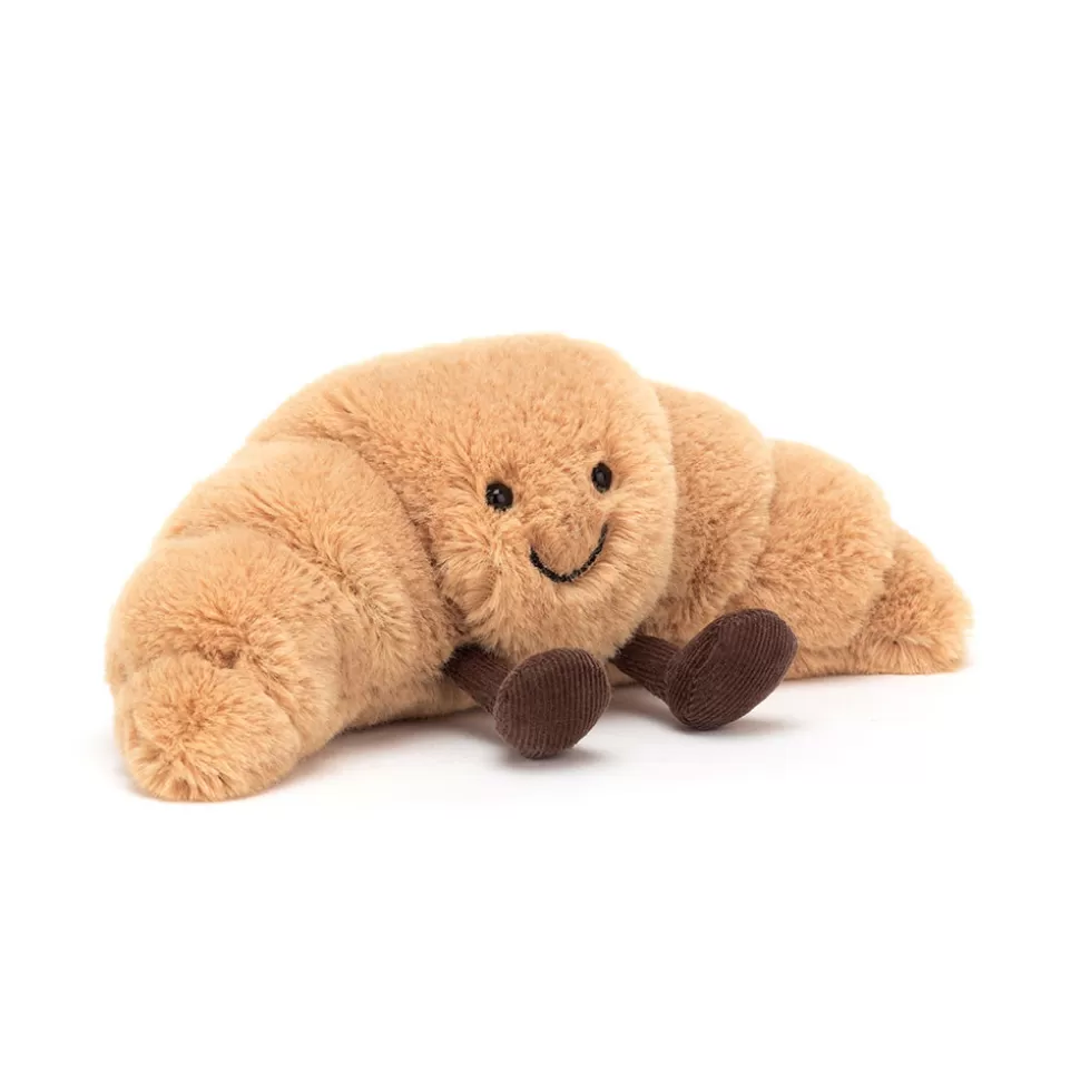 Doudou Croissant Amusant Jellycat - Viennoiserie en Peluche Douce et Mignonne pour Câlins Gourmands