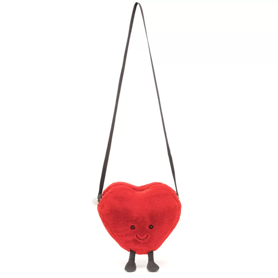 Jellycat Sac Cœur Doux - Pochette Peluche Amusante pour Égayer vos Tenues