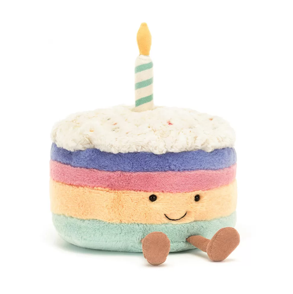 Jellycat Doudou Arc-en-Ciel – Gâteau d’Anniversaire Tout Doux