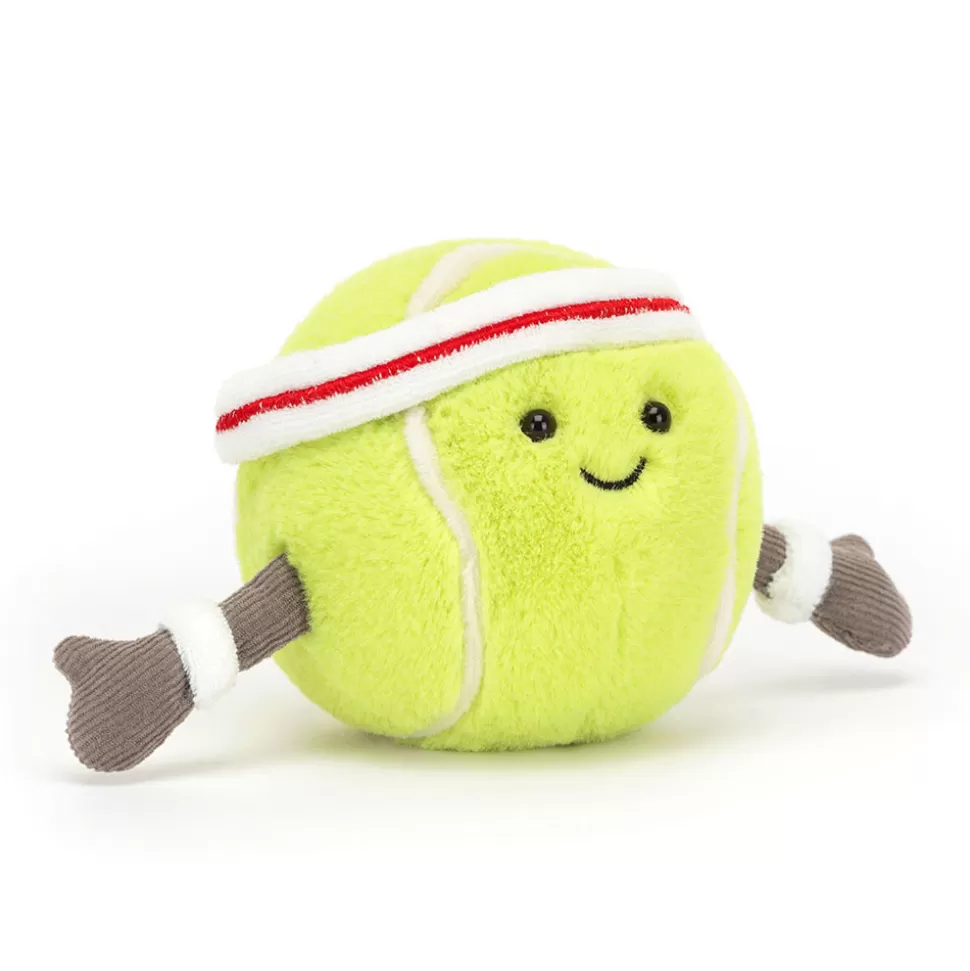 Peluche Sensorielle Ballon de Tennis Sportif - Amuseables Jellycat Collection Doudou Dynamique