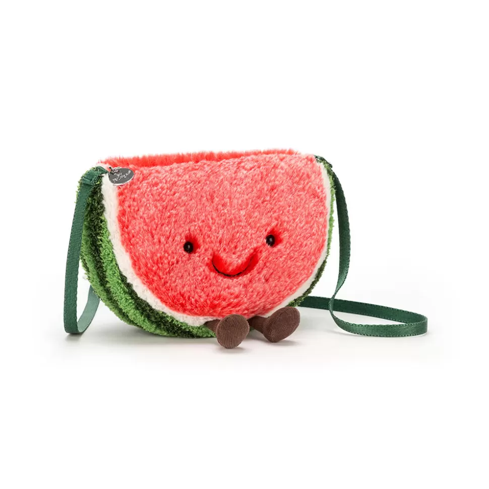 Jellycat - Sac à Bandoulière Pastèque Peluche Amusante | Accessoire Tendance pour Enfants et Adultes