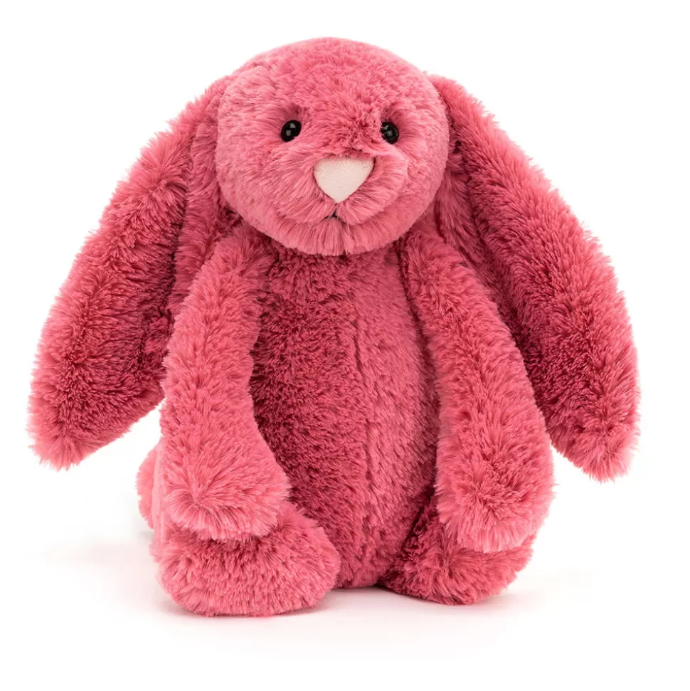 Lapin Doux Cerise Timide Jellycat - Peluche Câline aux Oreilles Souples