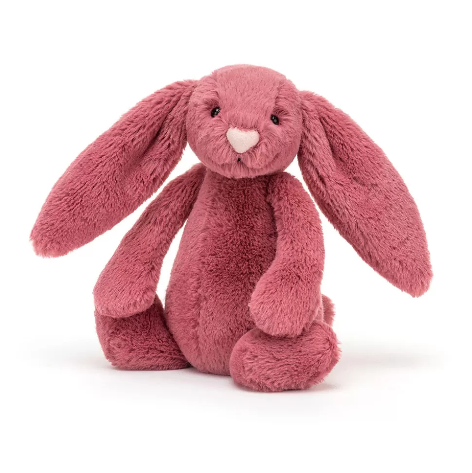 Lapin Doux Cerise Timide Jellycat - Peluche Câline aux Oreilles Souples