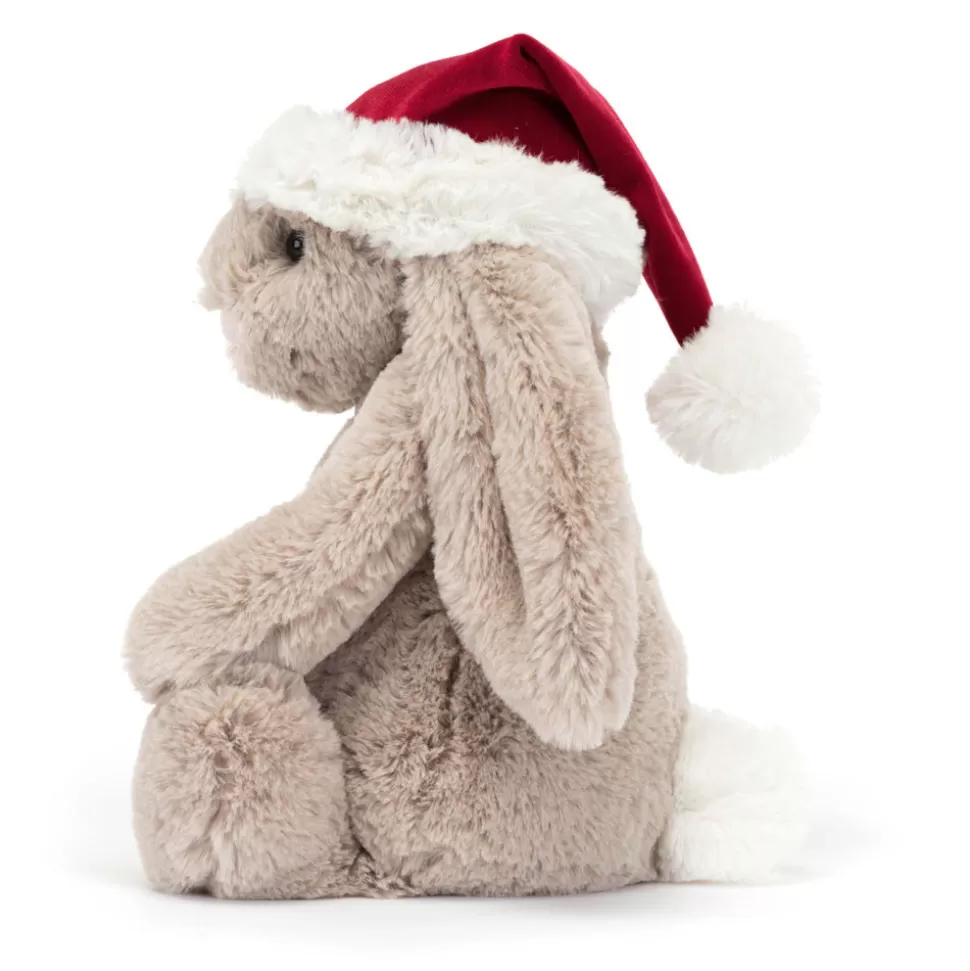 Lapin Timide de Noël Jellycat - Peluche Douce Câline Collection Fêtes