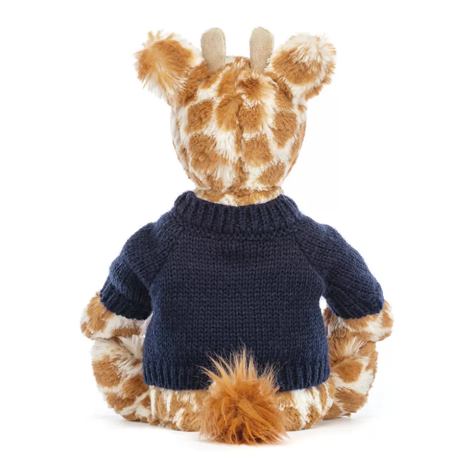 Girafe Émouvante Jellycat - Doudou Personnalisable avec Pull Marin Brodé au Prénom