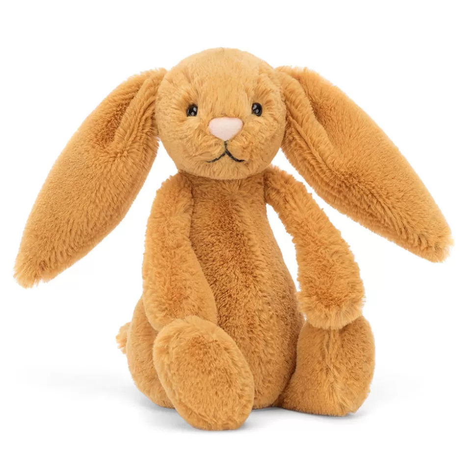 Jellycat Lapin Doux en Peluche Doré Étincelant - Collection Timide