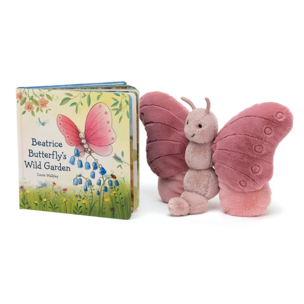 Beatrice le Papillon Jellycat : Livre Illustré du Jardin Sauvage et Son Compagnon en Peluche