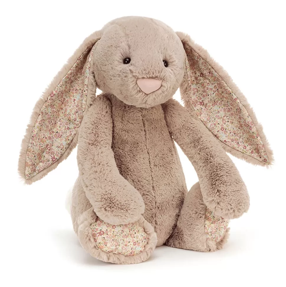 Jellycat - Lapin Bea Blossom en Béige | Peluche Veloutée Printanière en Coton Doux