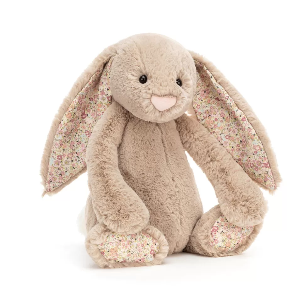 Jellycat - Lapin Bea Blossom en Béige | Peluche Veloutée Printanière en Coton Doux