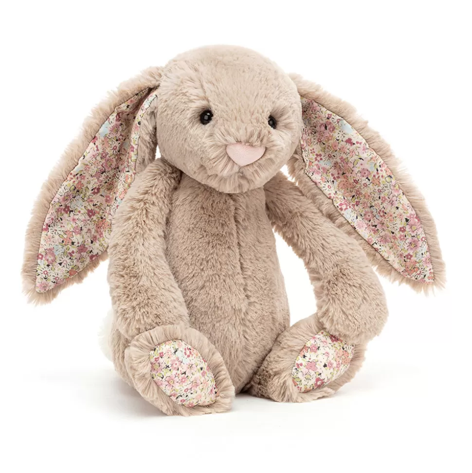 Jellycat - Lapin Bea Blossom en Béige | Peluche Veloutée Printanière en Coton Doux