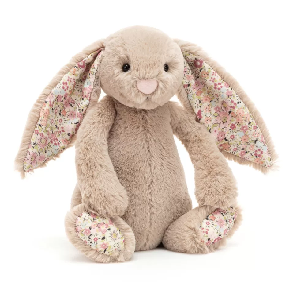 Jellycat - Lapin Bea Blossom en Béige | Peluche Veloutée Printanière en Coton Doux