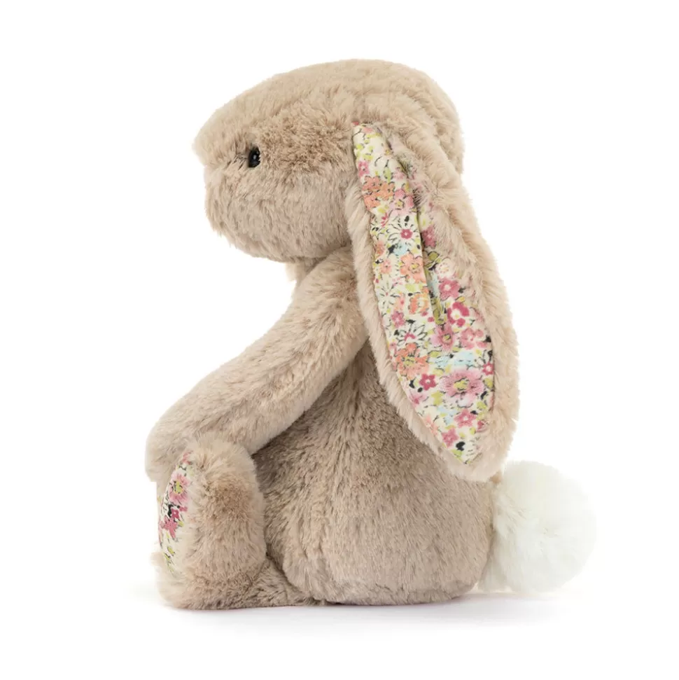 Jellycat - Lapin Bea Blossom en Béige | Peluche Veloutée Printanière en Coton Doux