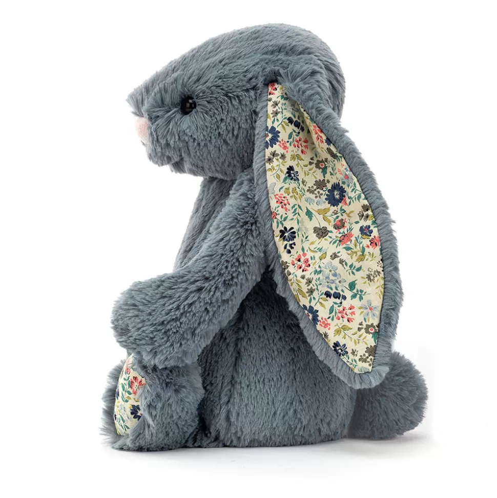 Jellycat Lapin Doux Bleu Ciel Velouté - Collection Printanière Florale