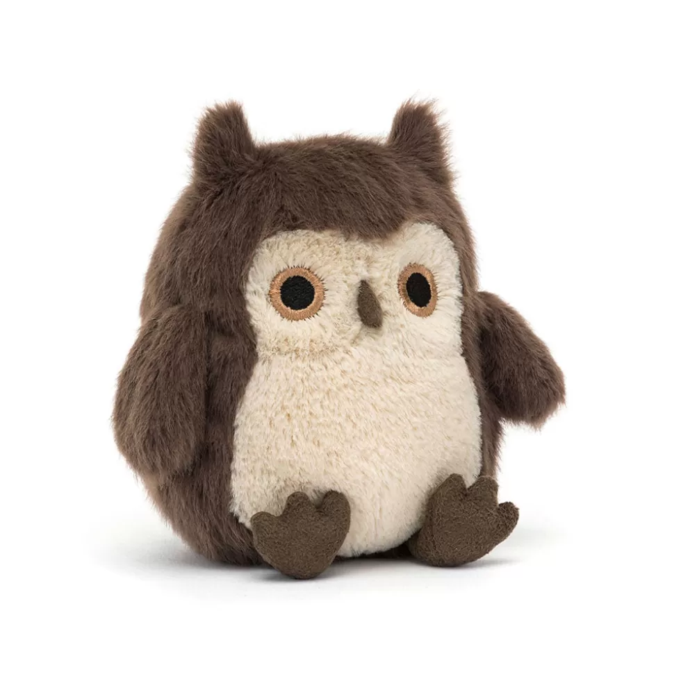 Doudou Hibou Velours Brun Jellycat - Compagnon Doux pour Câlins Douillets