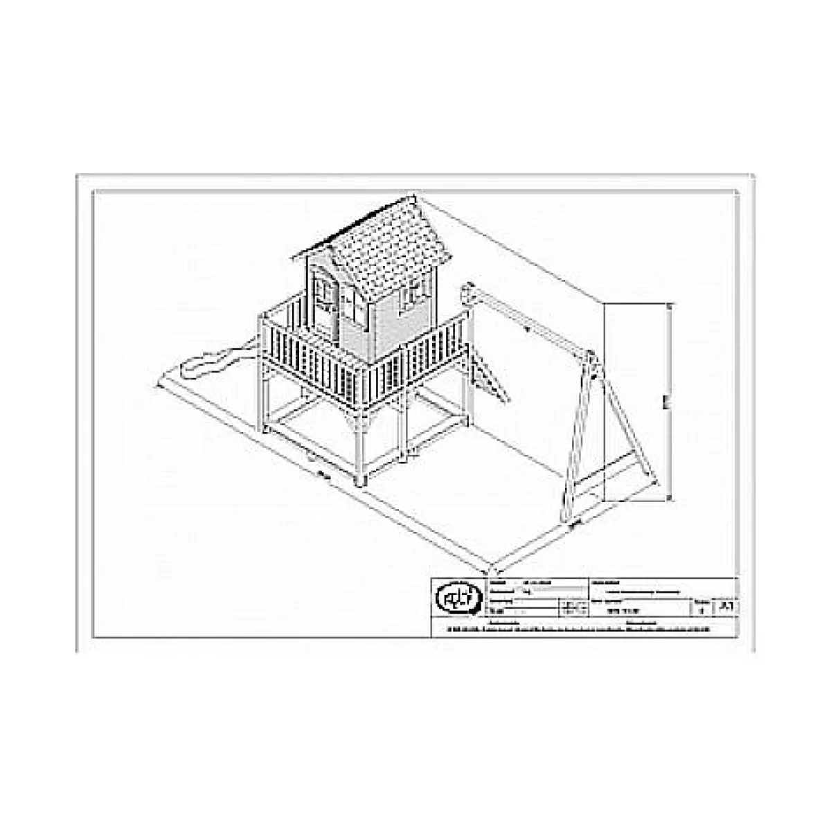 Cabane de jeu Liam 3 avec balançoires jumelles et mobilier intégré - Axi House pour enfants 

(Version alternative plus détaillée : 
Cabane d'extérieur enfant Liam 3 - Aire de jeux avec 2 balançoires et espace de rangement - Axi House Design)
