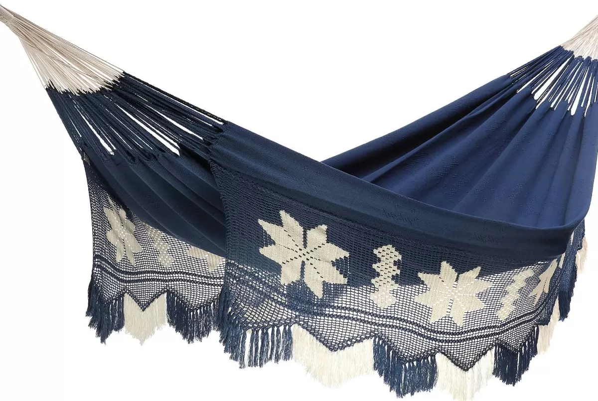Hamac Del Sol Familial - Grand Format Confort Optimal en Tissu Résistant aux Intempéries (Bleu Ciel, Modèle Cuta)