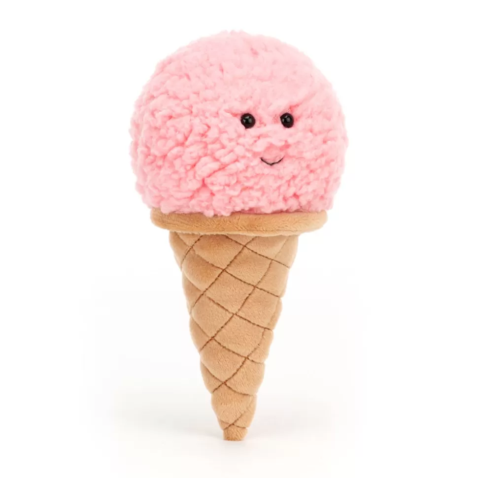 Jellycat - Cornet de Glace Irrésistible à la Fraise Fraîche (Délicieusement Craquant)