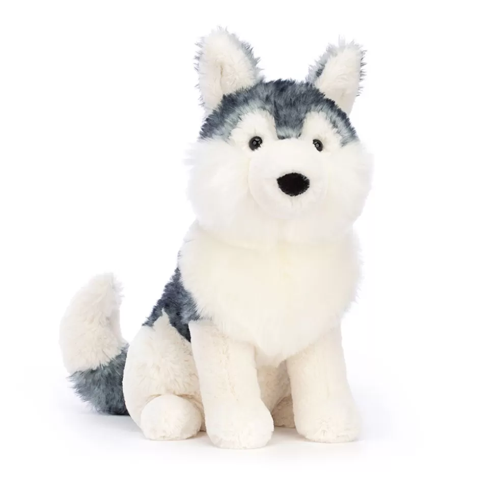 Compagnon doudou Jackson Husky - Peluche ultra douce Jellycat pour câlins tout doux - Nouveau jouet enfant collection animaux polaires