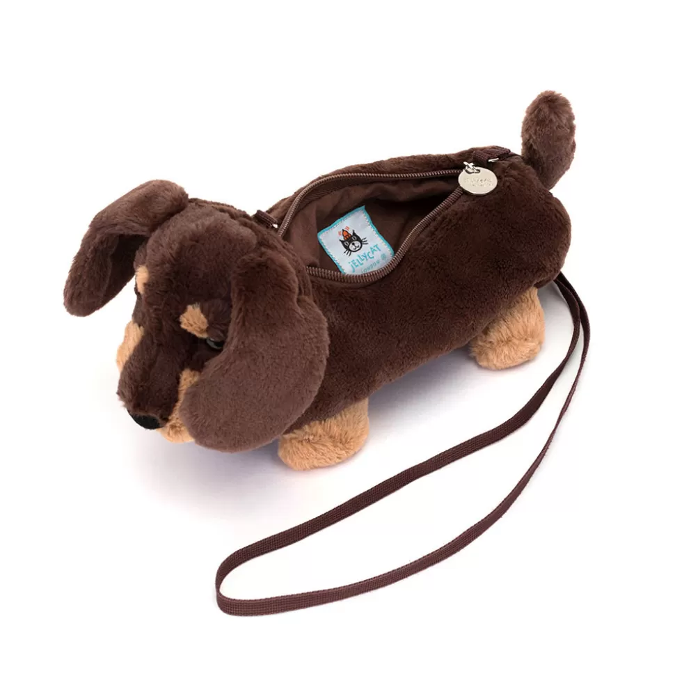 Adorable Sac Bandoulière Teckel en Peluche Douce - Modèle Otto par Jellycat - Accessoire Tendance pour Enfants